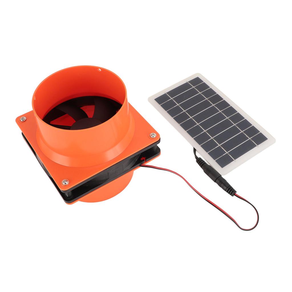 Solar Powered Exhaust Fan 10W 5V ABS Monocrystalline Silicon Solar Panel Ventilation Fan Kit for Round Pipe Pet House