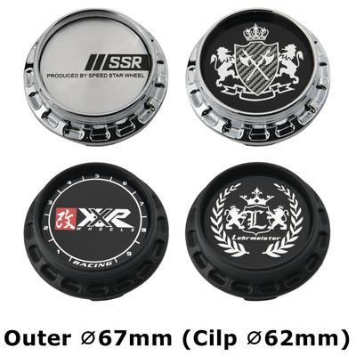 4PCS 67MM OD / 62MM ID Rim Caps SSR XXR WORK VIP LEHR MEISTER  Logo Wheel Center Cap Cover Hub Caps Sport Car Tire Accessories