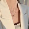 Titanium Steel Roman Numerals Double Ring Necklace Women'S Light Luxury Design Sense Collarbone Chain Neck Chain Accessories Do Not Fade