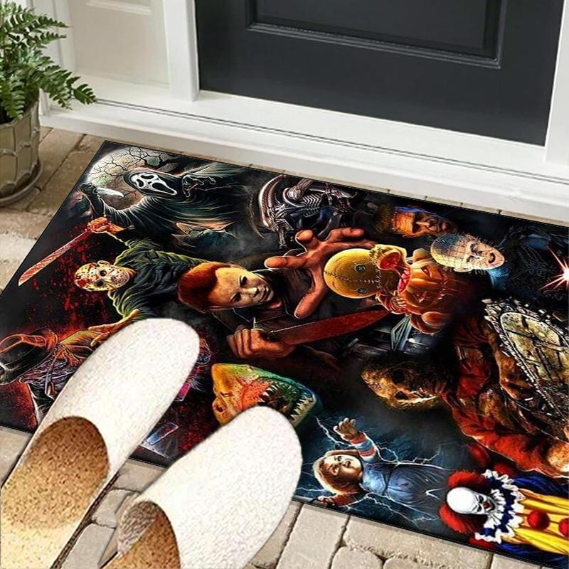 Horror Movie Icons Office Rug Chair Mat, Game Carpet, Suitable for Front Door, Bedroom, Living Room, Desk, Holiday Gift