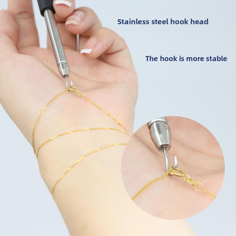 1 Pc Help Wear Bracelet Tool Partner Jewelry Helper Fastening Aid Quickly Unfasten Hooking Equipment Pliers Clasps Ties Zipper Craft