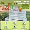 Outdoor Camping Storage Box 15L Thickened Foldable Storage Box Car Mounted Wooden Cover Portable Household Storage Box