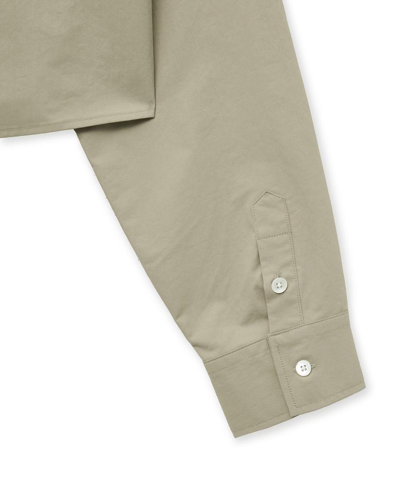 THE SATURDAY EVENING POST Basic Crop Shirts_Beige