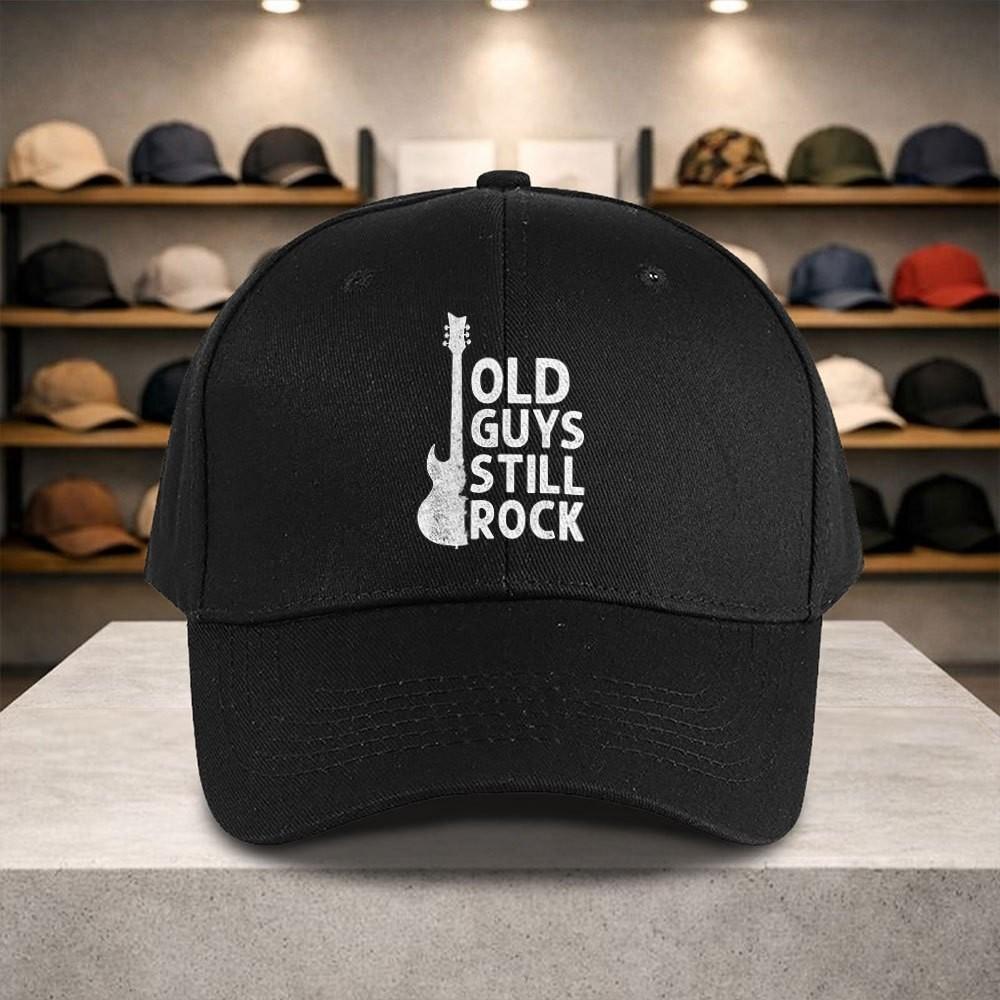 Old Guys Still Rock Guitar Graphic Baseball Cap Adjustable Outdoor Sports Hat
