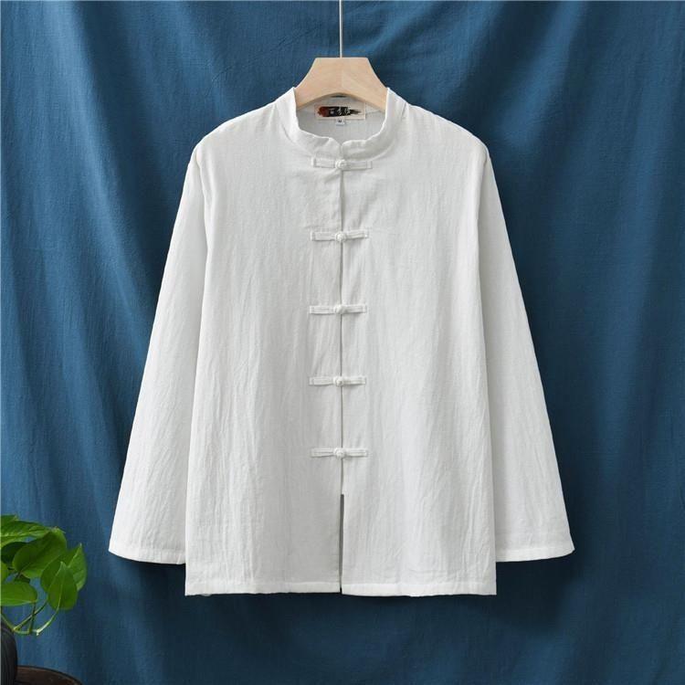 Cotton and Linen Vintage Stand Collar Chinese Style Spring Tai Chi Men Women Matial Arts Shirt Ancient Qipao Tang Suit Top