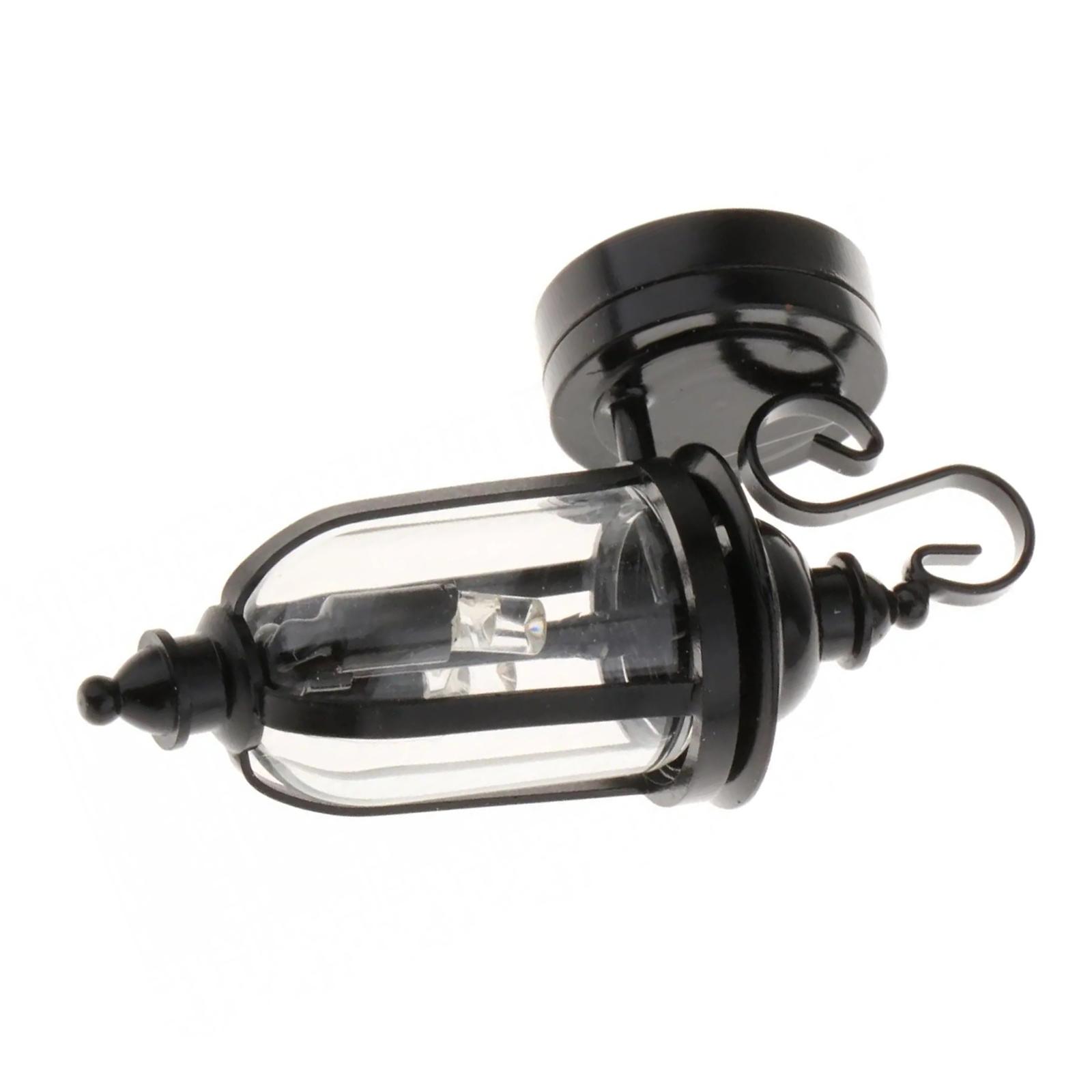 

Миниатюрный черный настенный светильник, модель фигурки 1/12, настенный светильник для кукольного домика, реалистичный садовый светильник для демонстрации сцены в кукольном домике