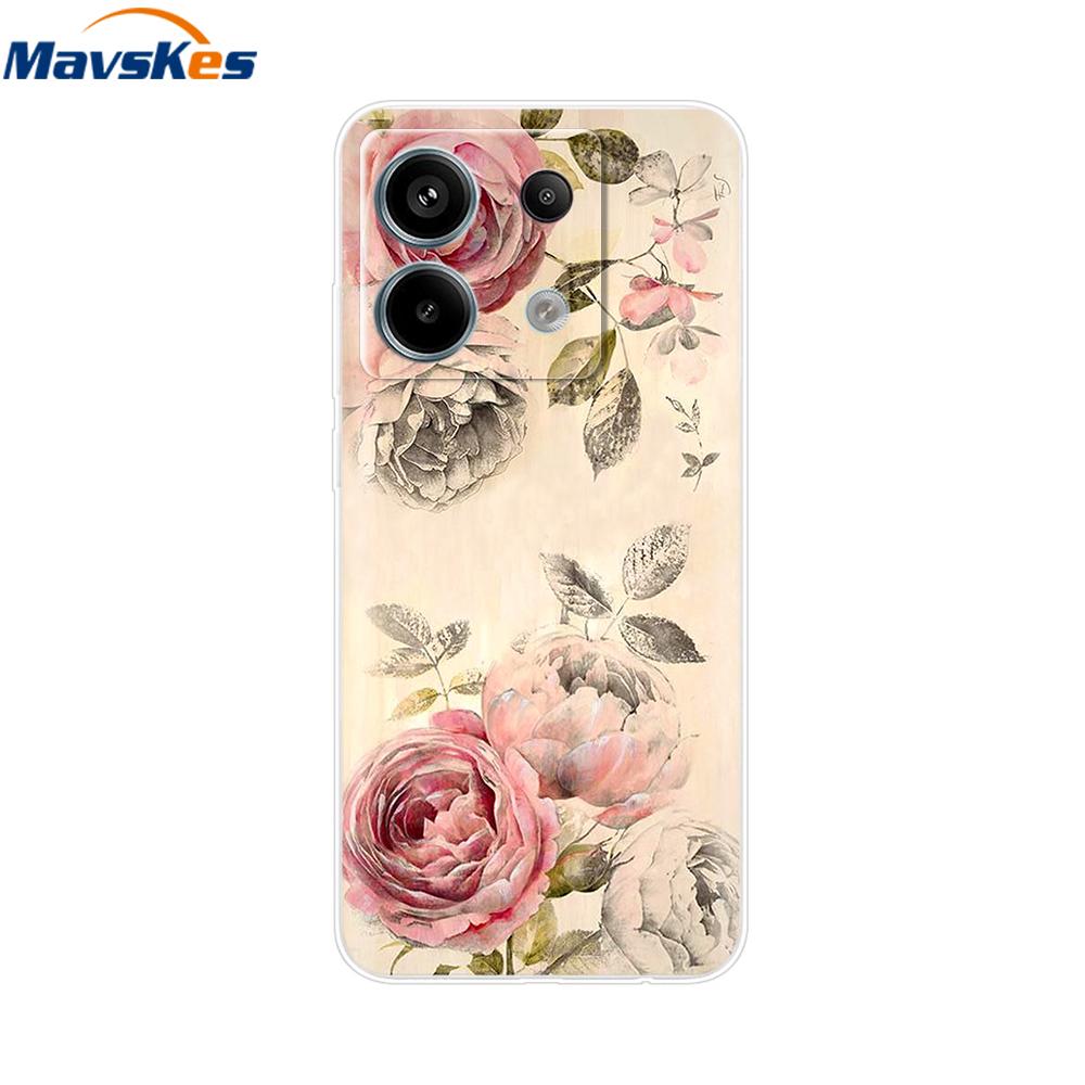 Handyhülle Für Xiaomi Redmi Note 13 Pro 5G Rückseite Niedlich Stoßfest Weich Klar Silikon TPU Für Redmi Note13 Note 13 Pro Funda