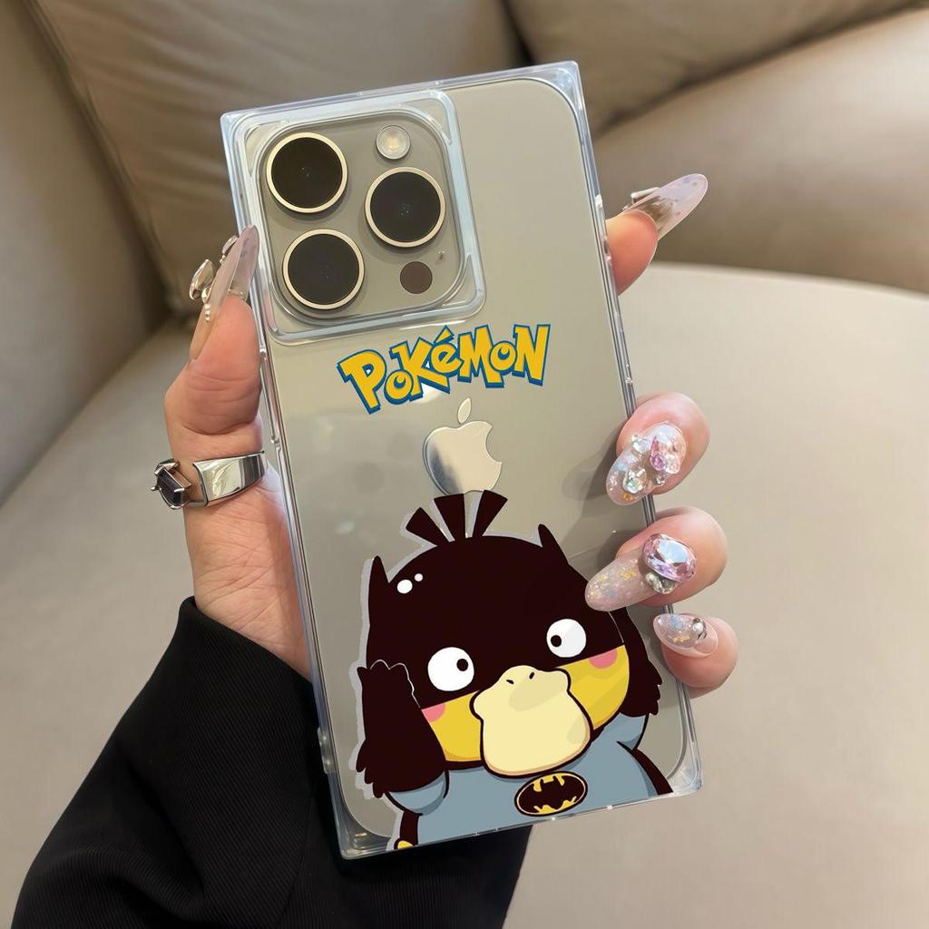 Clear Square Back Tube Case Protection For iPhone 16 ProMax 11 13 15 Plus 12 14 Pro Max Anti-Oxygen,Donald Duck Stickers Pattern Casing