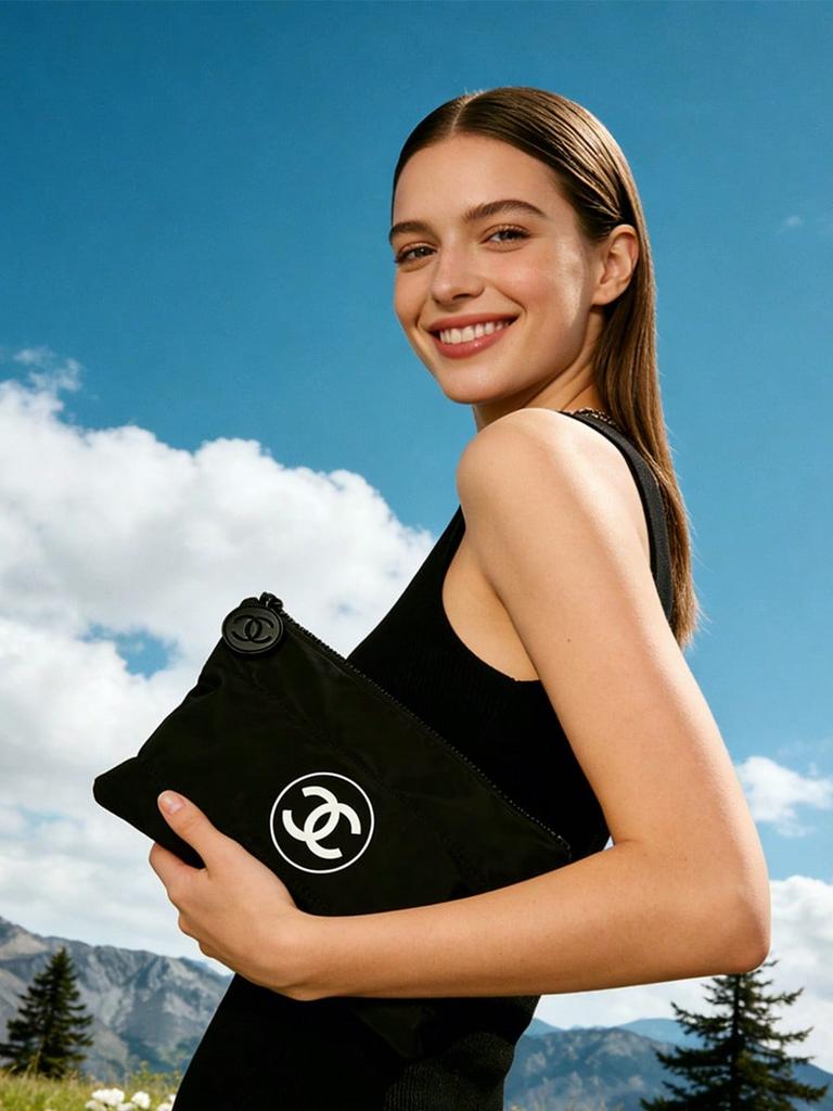 Chanel Borsa per Cosmetici Pieghevole Impermeabile Nera di Grande Capacità, Necessaire da Viaggio
