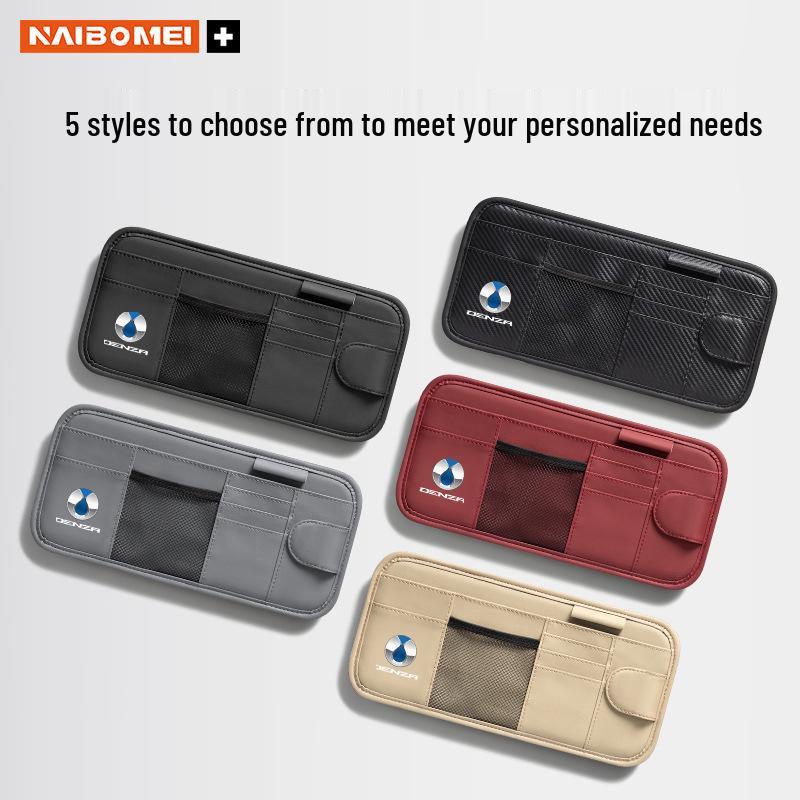 Denza X N7/N8/D9 DMi Car Sunshade Clip: Glasses, Ticket, Card Holder & Storage Bag.