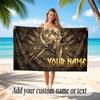 Wolf Theme Beach Towel Personalized Custom Name & Text Soft Quick Dry Beach Towel for Swimming Travel