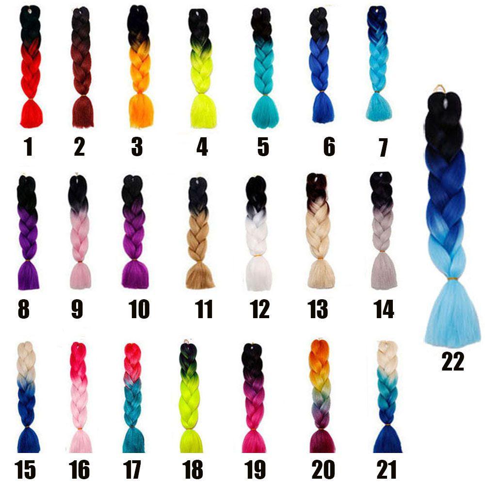 Ombre Stretched African Afro Braiding Jumbo Braids Synthetic Hair Hair Extension