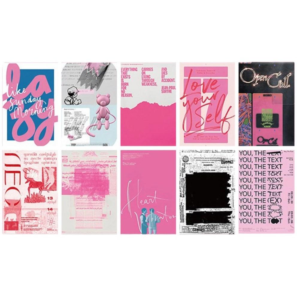 

Girls Coco [Set of 10] Love Postcard Photo Card Emotional Background Photo Sticker Interior Prop Wall Decoration, Set of 10