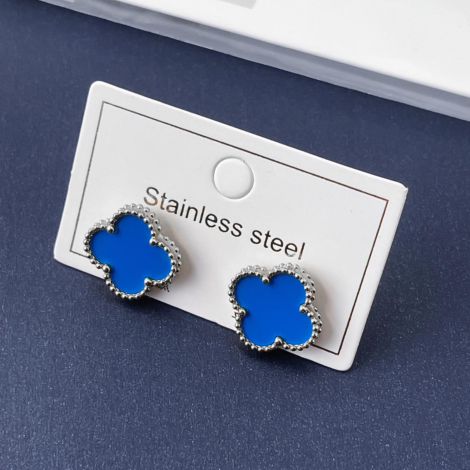 

Серьги-пусеты Четырехлистный клевер 15 мм, глянцевые, высококачественная модная титановая сталь, не теряют цвет