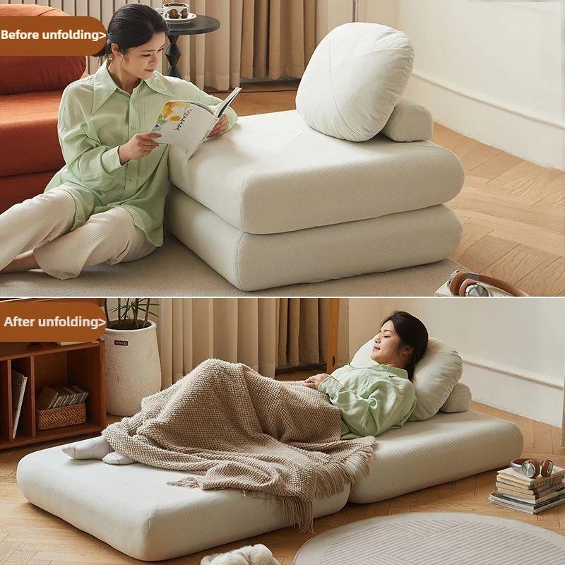 For Stoff-Wohnzimmersofa, Modernes Klappsofa, Bequemer Tatami-Stuhl Für 1 Person, Zum Zerlegen Und Waschen Von Wohnzimmermöbeln
