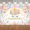 Girls Princess Birthday Party Backdrop Rainbow Unicorn Newborn Baby Shower Decorations Photography Background Photo Studio Props29