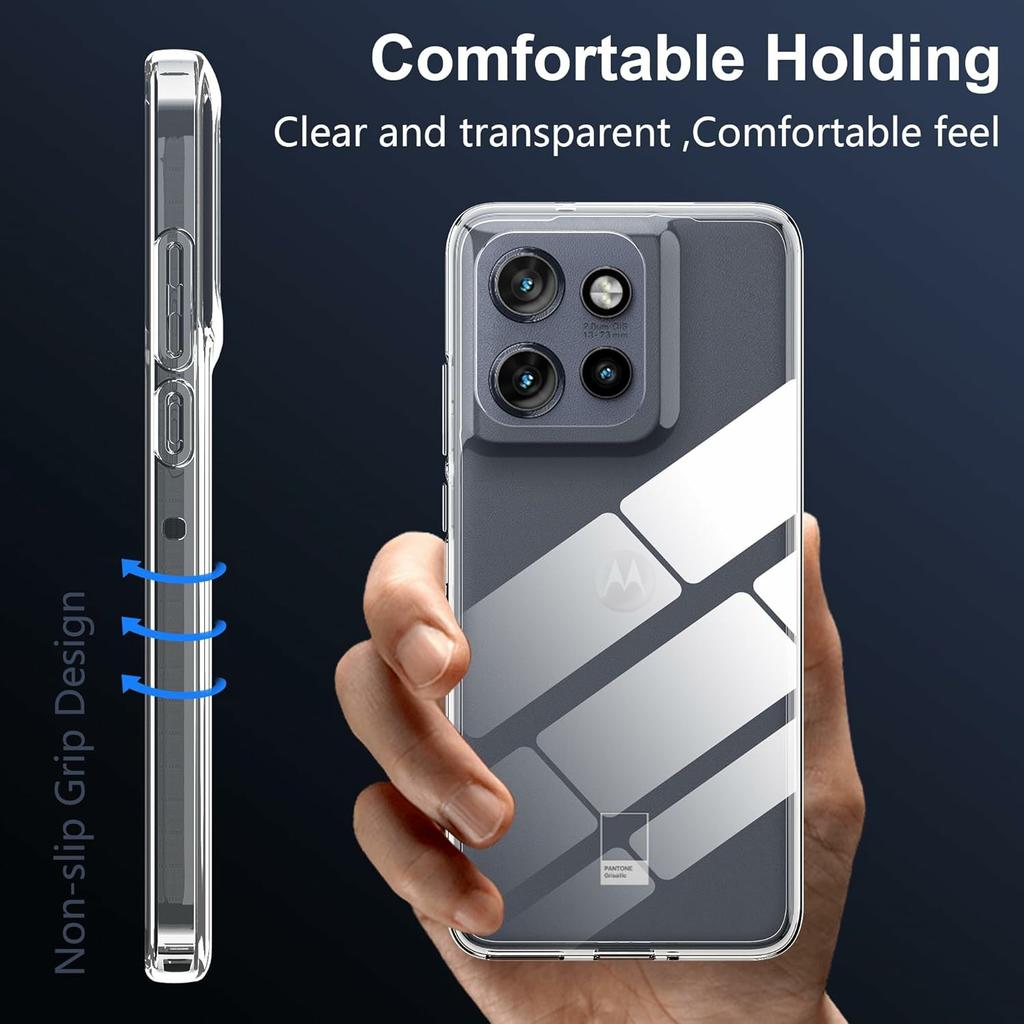 For Motorola Edge 50 Neo 5G/Moto S50 5G/Thinkphone 25 5G Case Anti-Fingerprint Crystal Clear TPU Phone Cover