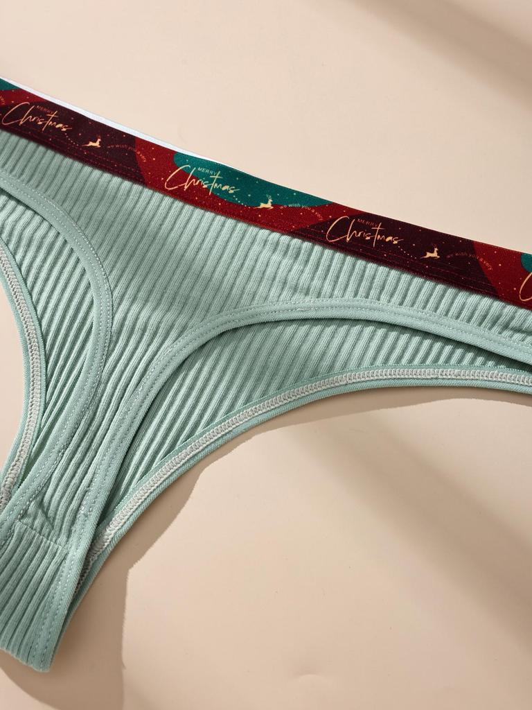 7PCS Women Thongs Panties Cotton Striped Underwear Sexy Intimates Female Lingerie Solid Color Comfort Panty Soft G-Strings