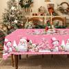 Pink Christmas Tablecloth Vintage Santa Claus Snowman Table Cover Christmas Decorations for Home 2026 Gifts Navidad New Year