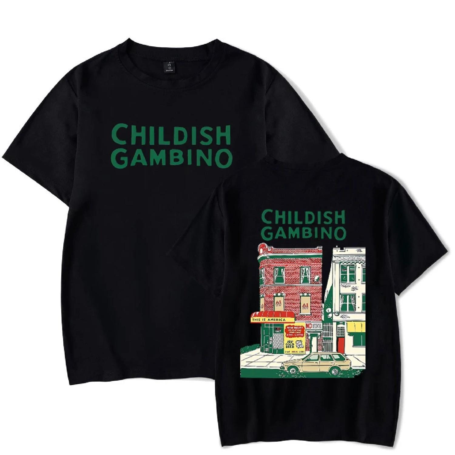 

Childish Gambino Tshirt Unisex Short Sleeve Tour T-shirt Men Women Streetwear Printing Casual Fashion Hip Hop S чёрный