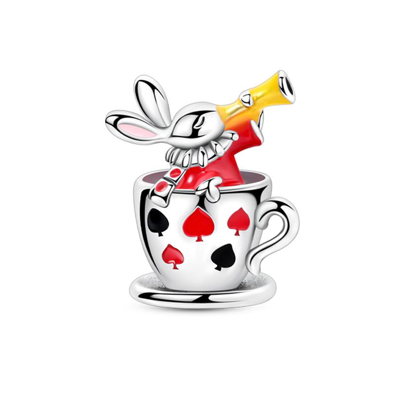 Fairy Tale Charms Copper Fox Rabbit Rose Robot Castle Prince Beads Fit 3Mm Original Bracelets Diy Jewelry Birthday Gift