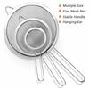 YLYL 3 Pcs Super Wire Extra Fine Mesh Strainer with Handle, Small Medium Large Size Sifter Metal Strainer Set, Stainless Steel Sieve Fine Mesh Straine
