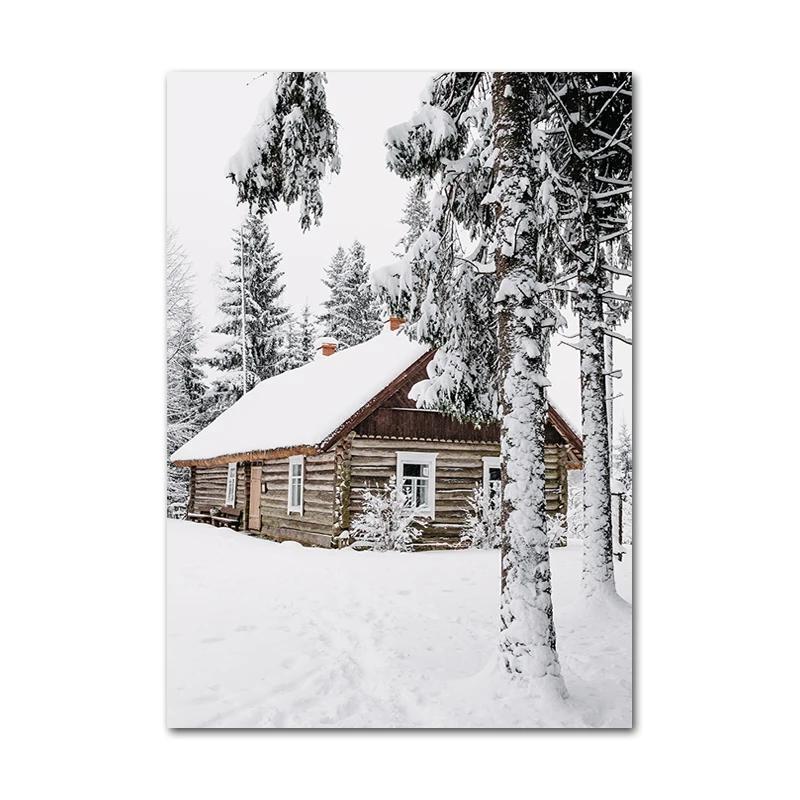 Merry Christmas Tree Flower Pinecone Letter Posters Prints Canvas Painting Festival Wall Art Pictures Living Room Home Decor