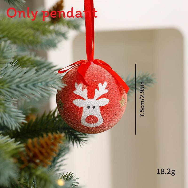 Christmas Theme Pattern Foam Ball Pendant Family Festival Decoration Props For Holiday Tree Decor And Festive Display