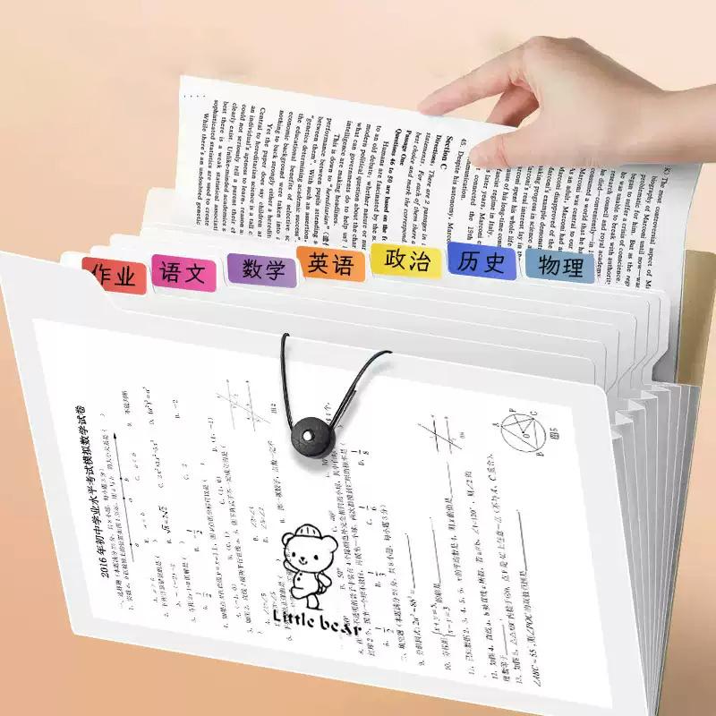 Transparenter Einsteck-Aktenordner A4 Dokumententasche Mehrschichtiger erweiterbarer Ordnerhalter Für Schule Büro Schreibwaren