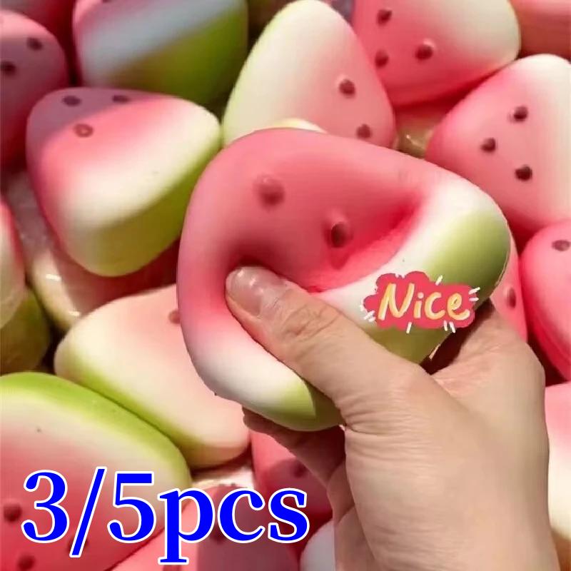 1/3/5Pcs Watermelon Fruit Squishy Slow Rising Pinch Squeeze Anti-Stress Pressure Relief Fidget Toy