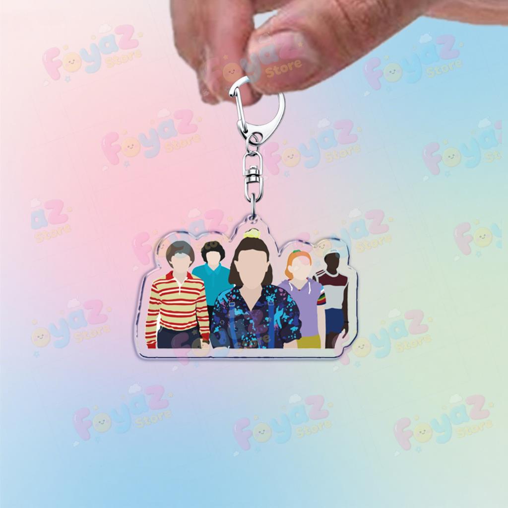 Tv Show Will Byers Keychain for Accessorie Bag Eleven Joyce Byers Art Hellfire Charm Keyrings Jewelry Friends Club Gifts