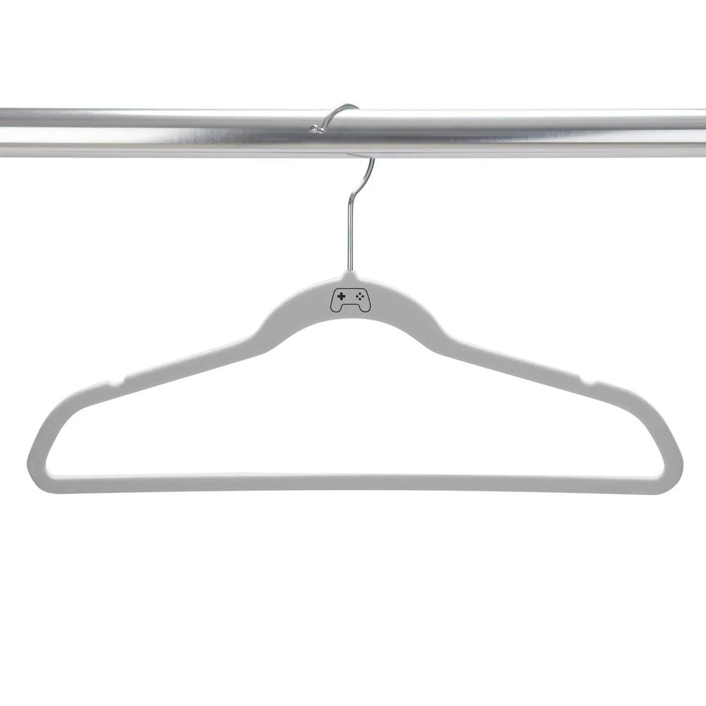 Kids Velvet Hangers 25 Pack Non Slip Gaming Controller Icon Ideal Organizing Dress Skirt Shirt Accessories Durable Lightweight