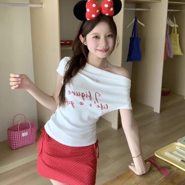 

Slim Fit Sweet & Spicy Girl Letter Print Crop Top - Women s Summer 2025 Design L [Premium]