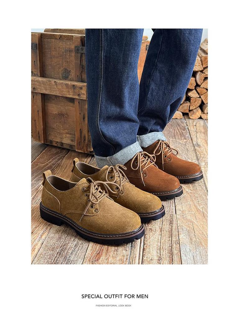 Kangsen Men's Cow Suede Low-Top Martin Boots - 2025 Autumn Casual Trend