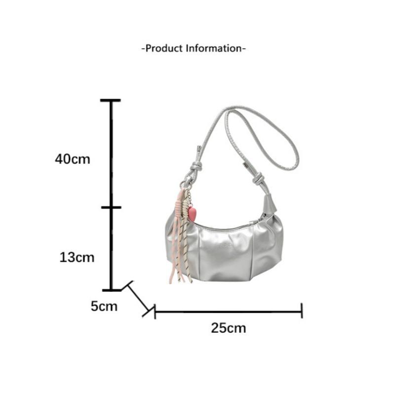 Fashionable Dumpling Shape Shoulder Bag For Women Street Trend Pu Material Zipper Opening Crossbody Purse For Daily Use
