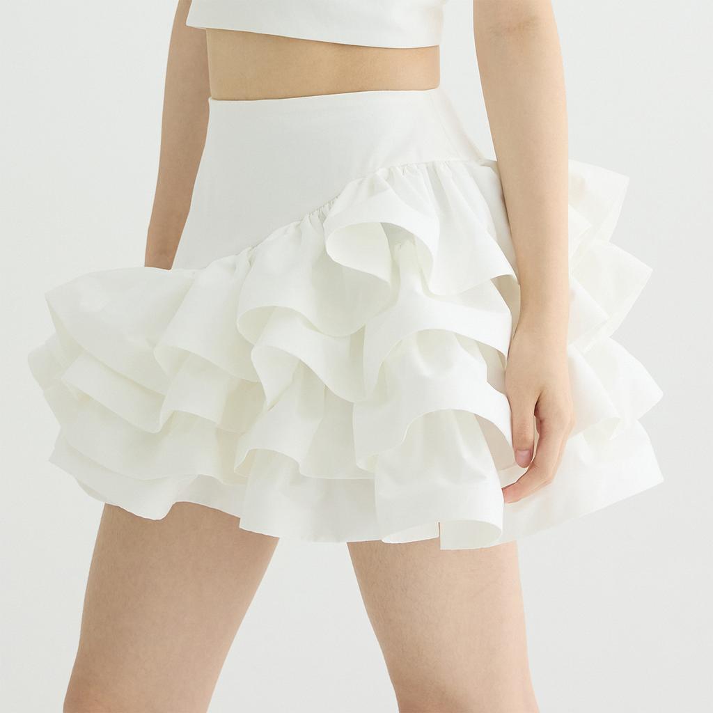 Leobyui Sliding Cake Skirt White