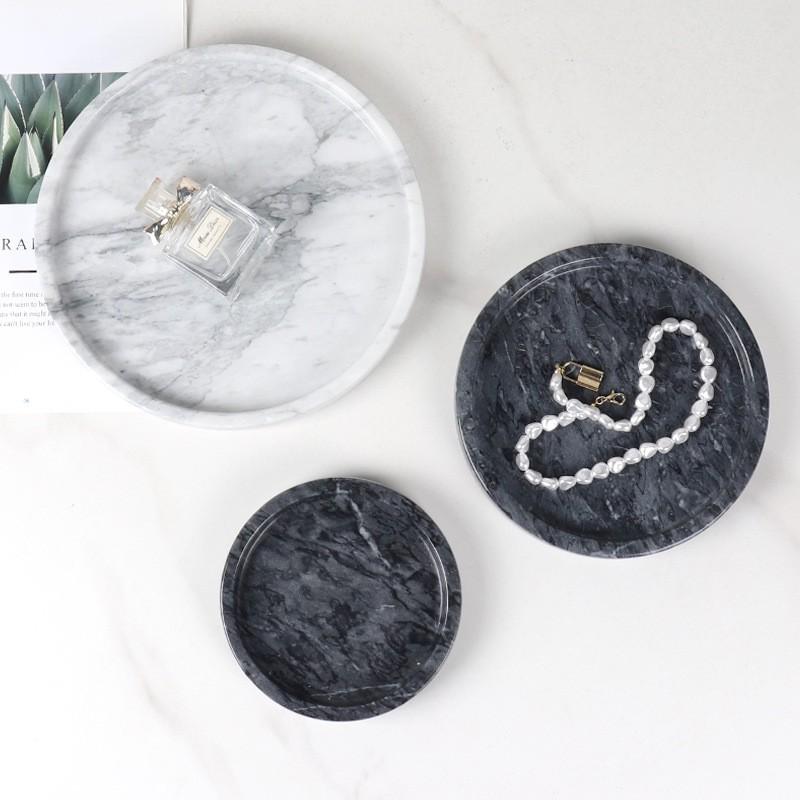 Marble Round Tray Bathroom Vanity Decor Jewelry Storage Nordic Minimalist Luxury Home Accessory