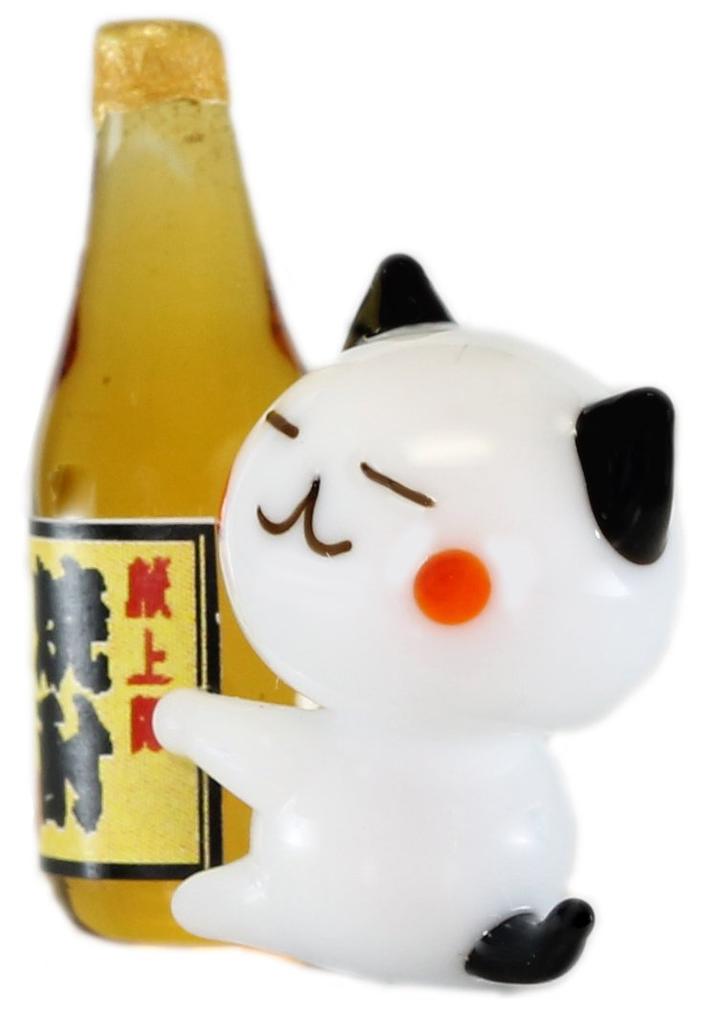 Fourcart Cute Handmade Glass Cat, Drinker's Cat CYK1539