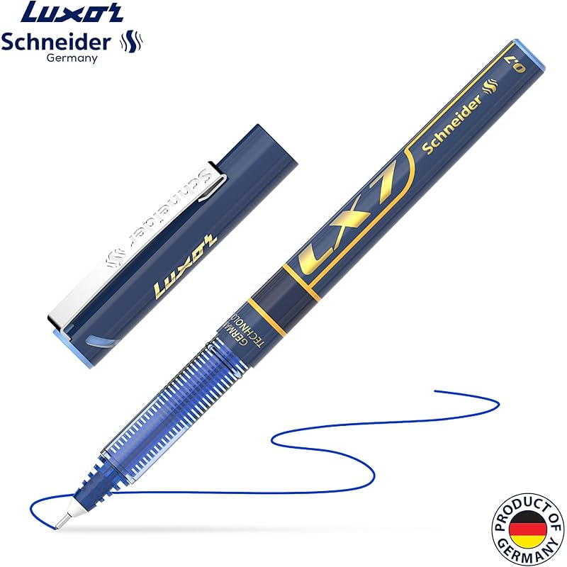 

Luxor Schneider Lx7 Technoroller| Pack Of 2| 1Blue + 1Black |0.7 Mm Tip|100% Liquid Ink Roller Pen| German Technology| S 12 синий