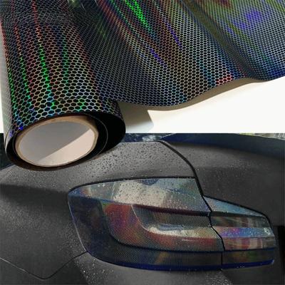 Honeycomb Car Motorcycle Vinyl Film Waterproof Modify Color Changing Car Light Stickers DIY Wrap Foil Laser Stickers