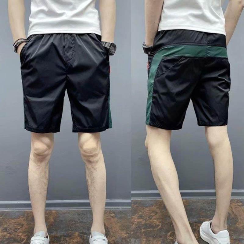 

Летние мужчины носят тонкие дышащие шорты из ледяного шелка, узкие пляжные брюки, удобные и легкие спортивные брюки с пятью точками M