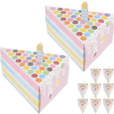 10 Pcs Triangular Cake Shape Birthday Party Creative Gift Box Favor Boxes Kraft Paper Case Bride Candy Holder