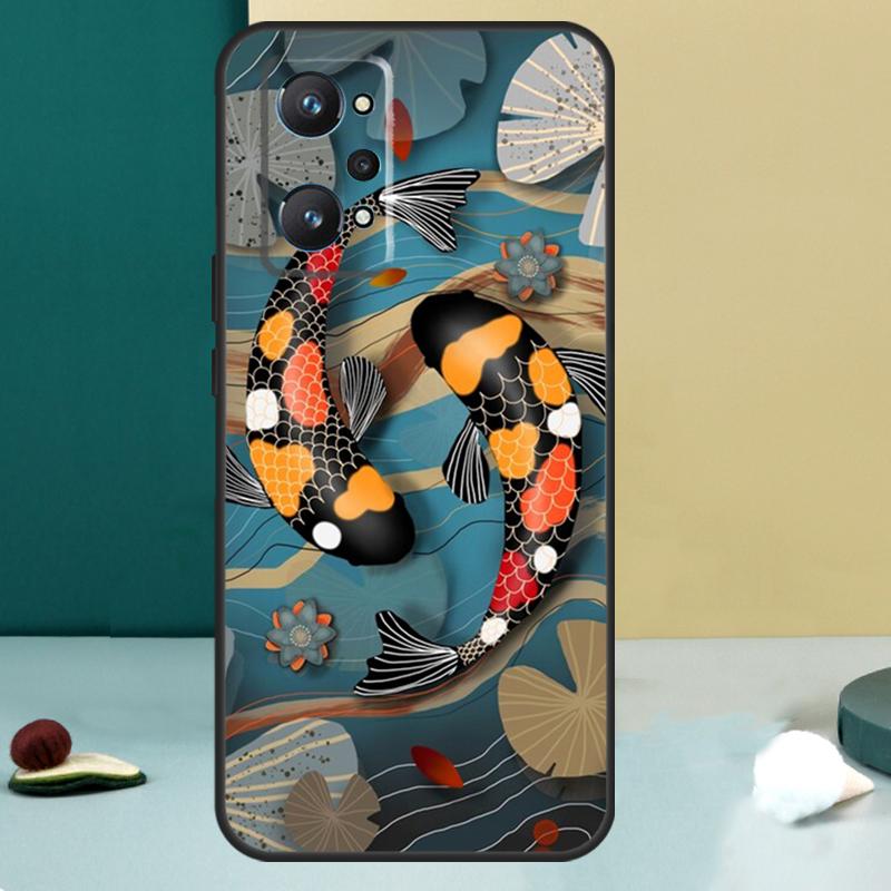 Koi Carp Fish Yin Yang For Realme 13 12 10 11 14 Pro Plus GT 6 5 6T GT7 Pro C55 C53 C51 C21Y C25S C75 C67 C61 Case
