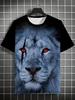 Trendy Tiger Lion Graphic T Shirts For Men Fashion Summer Streetwear 3D Printed Hip Hop Tees Cool Oversized Harajuku T-shirts