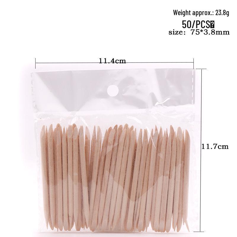 Doppelendiger Orangenholzstab Nagelhautschieber 11,4 cm, 100 Stück/Beutel - Nagel Punktierwerkzeug