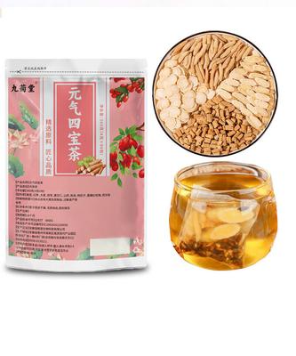 Chá Yuanqi Quatro Tesouros Astrágalo, tâmaras vermelhas, cevada, Poria Saquinho de Chá de Ginseng