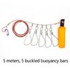 Fishing Stringer with 10 Snaps Live Fish Lock Big Fish Wire Rope Cable Fishing Holder Set Stainless Steel Stringer Clip