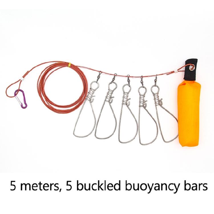 Fishing Stringer with 10 Snaps Live Fish Lock Big Fish Wire Rope Cable Fishing Holder Set Stainless Steel Stringer Clip