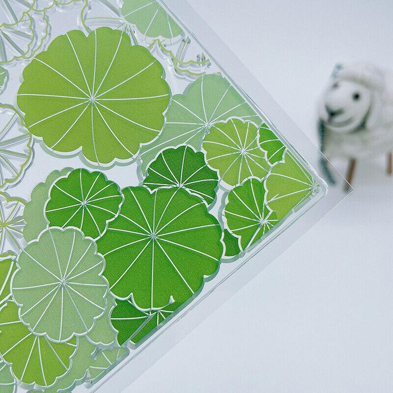 Lotus Leaf Frame Transparent Silicone Clear Stamps Seal for DIY Scrapbooking Album Paper Card Decorative Sheets