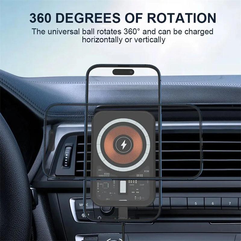 Magnetic Wireless Car Charger Air Vent Phone Holder Stand Fast Charging Station Car Mount For iPhone 15 14 13 12 Pro Max MacSafe